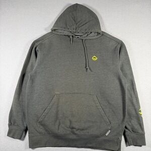 Wolverine Mens Charcoal Gray Graphic Logo Hoodie Sweatshirt Size L Workwear